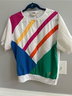 Vintage 80s colorblock Cricket Lane top